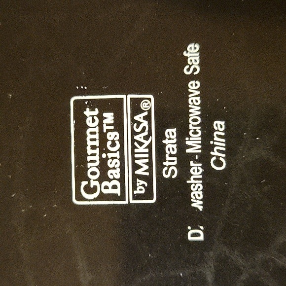 1 Vtg Strata Mikasa Dinner Plate Gourmet Basics Black White Tan Brown - Picture 3 of 3